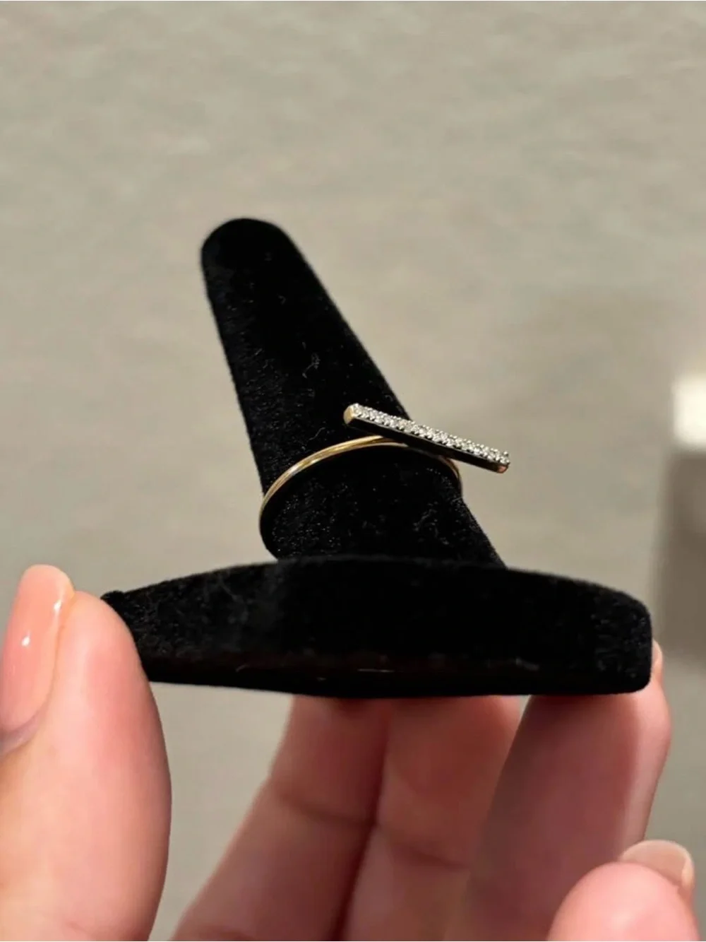 14k Yellow Gold & Genuine Diamond Stacker Band Ring Size 7